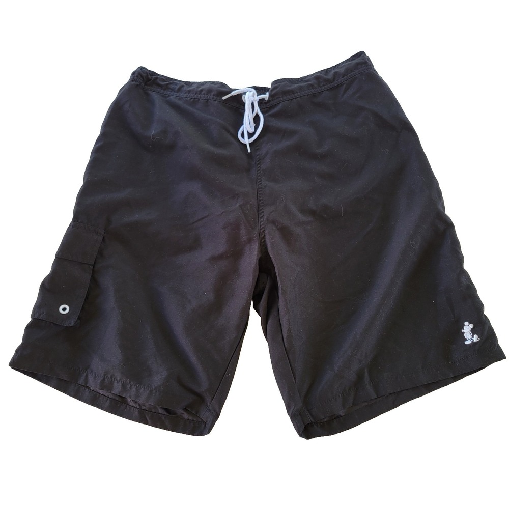 Disney Parks Swim Shorts Men's XL Black Performance Utility Trunks Board